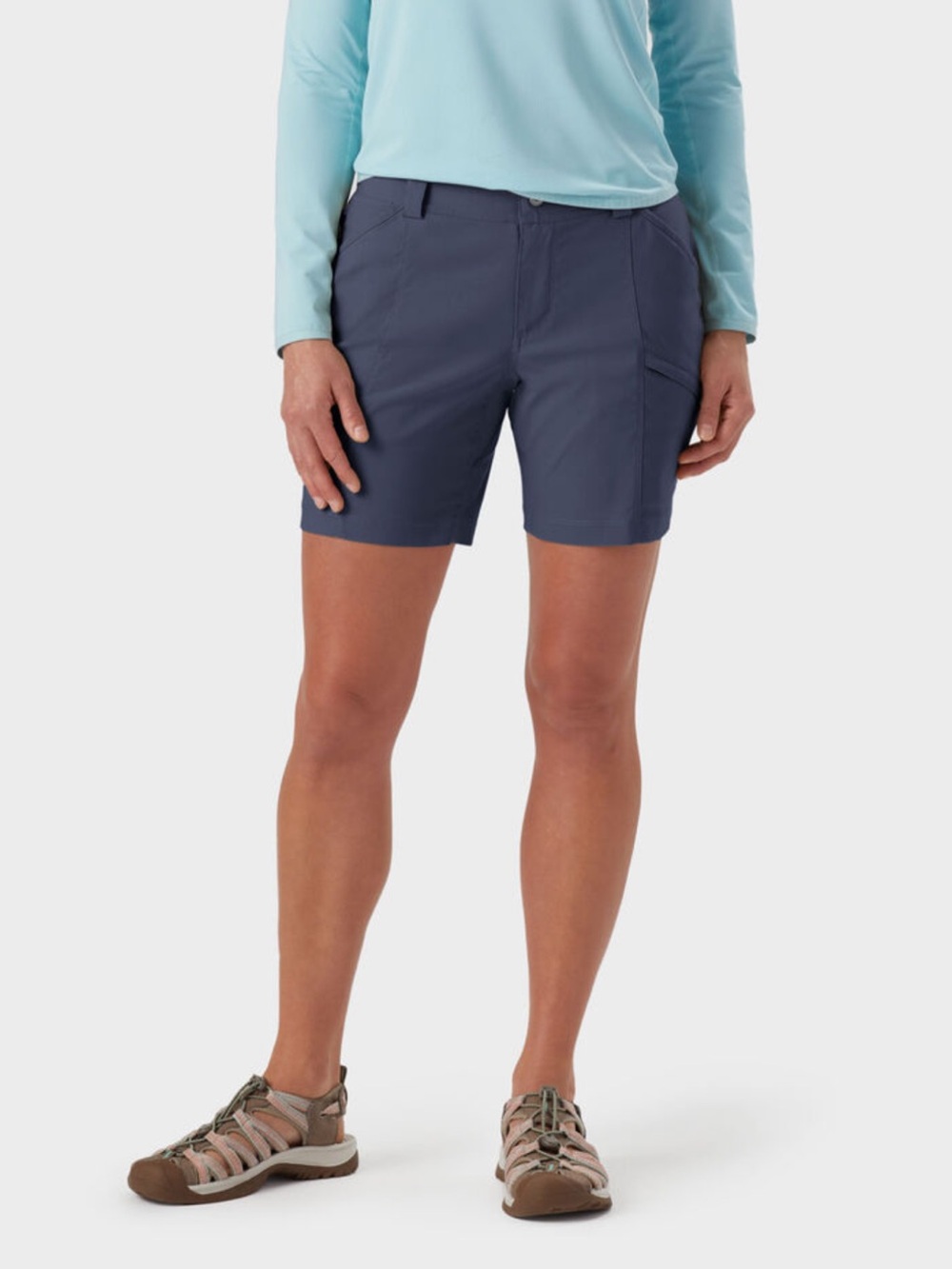 Duluth Trading Dry On the Fly Shorts 7” Size 14 Gray Stretch Outdoor Hiking